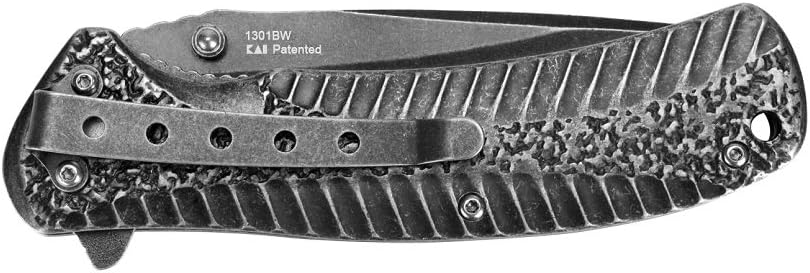 Starter Pocket Knife, Blackwash, 3.4 Inch Drop Point Blade | EDC with Assisted Opening, Single-Position Pocketclip