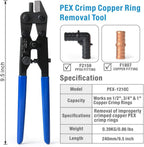 IWISS iCrimp PEX-1210C PEX Crimp Ring Removal Tool for 1/2-Inch,3/4-Inch,1-Inch F1807 Copper Crimp Rings