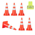 6 Pack PVC Traffic Cones, 28 Inch Traffic Road Parking Cones w/Reflective Collar & Weighted Base, Orange Robust