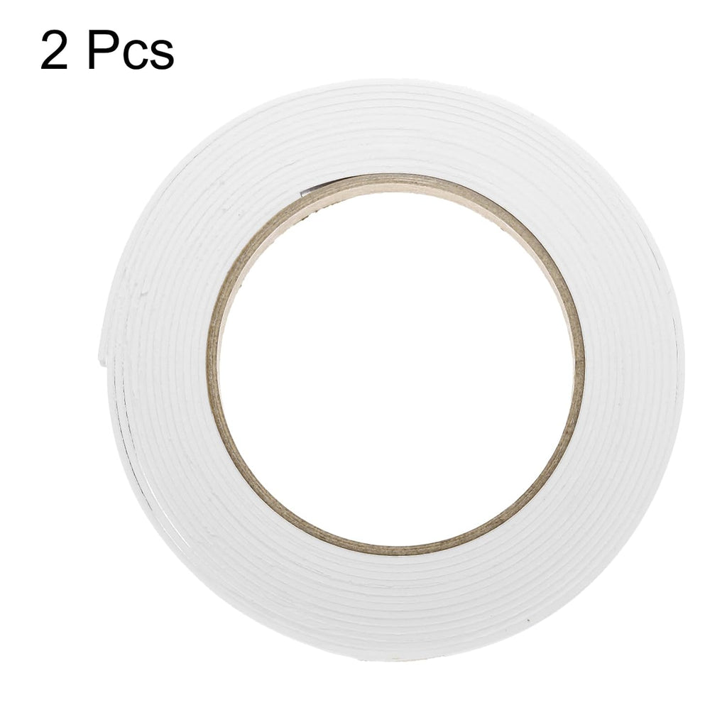 2pcs Rolls Single Sided Foam Tape Removeable EVA Sponge Mounting Tape Strong Adhesive Tape Strips(White, 13ft x 1/2"