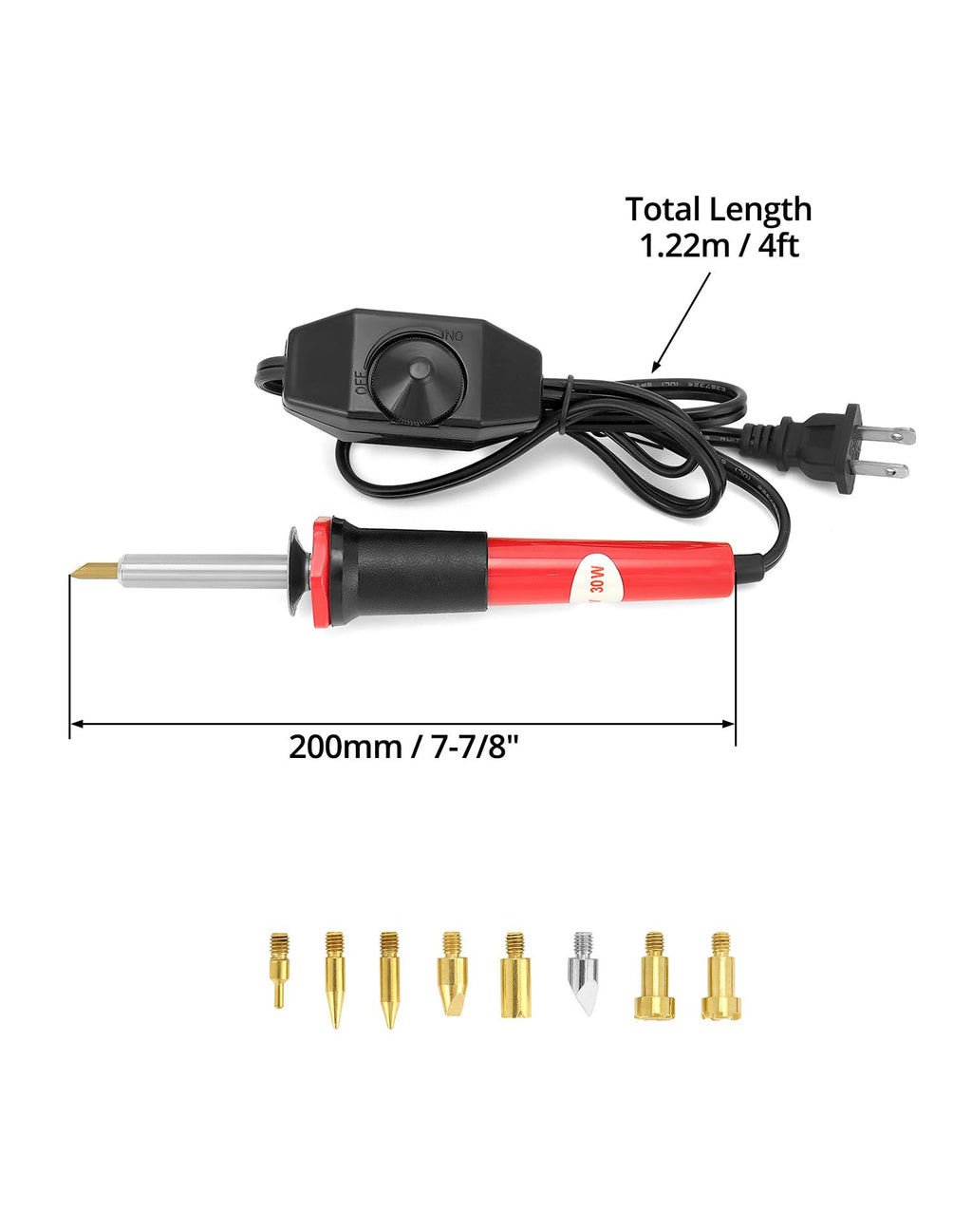 Woodburning Tool with Variable Temperature Control, 9 Points Included, Comfort Grip, Stand, Professional Woodburning