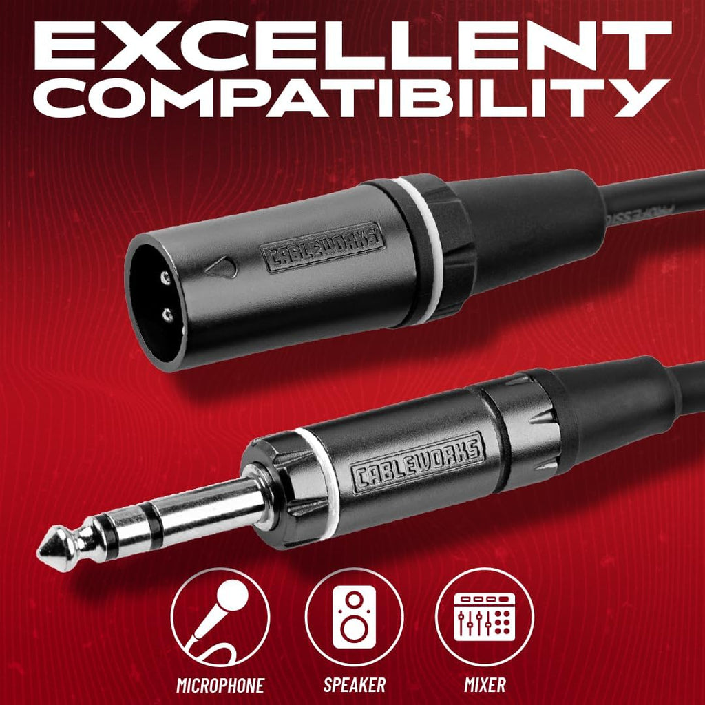 By Gator Cases Composer Series Deluxe 20 Foot XLR Male to TRS Cable, (GCWC-XLR-20MTRS)
