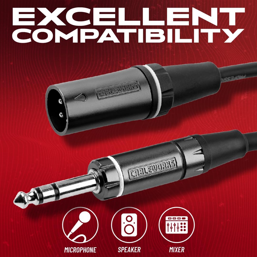 By Gator Cases Composer Series Deluxe 20 Foot XLR Male to TRS Cable, (GCWC-XLR-20MTRS)