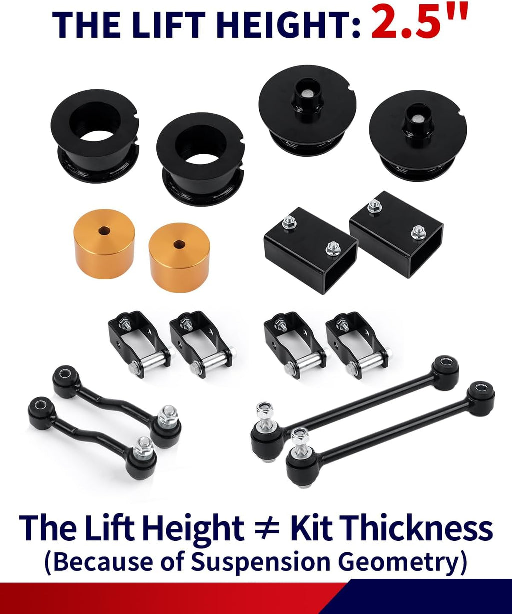 Flycle 2.5'' Inch Leveling Lift Kits for Jeep Wrangler JL 4WD, 2.5 Inch Leveling Lift Kit Suitable for 2018-2023 Jeep Wrangler JL 4WD