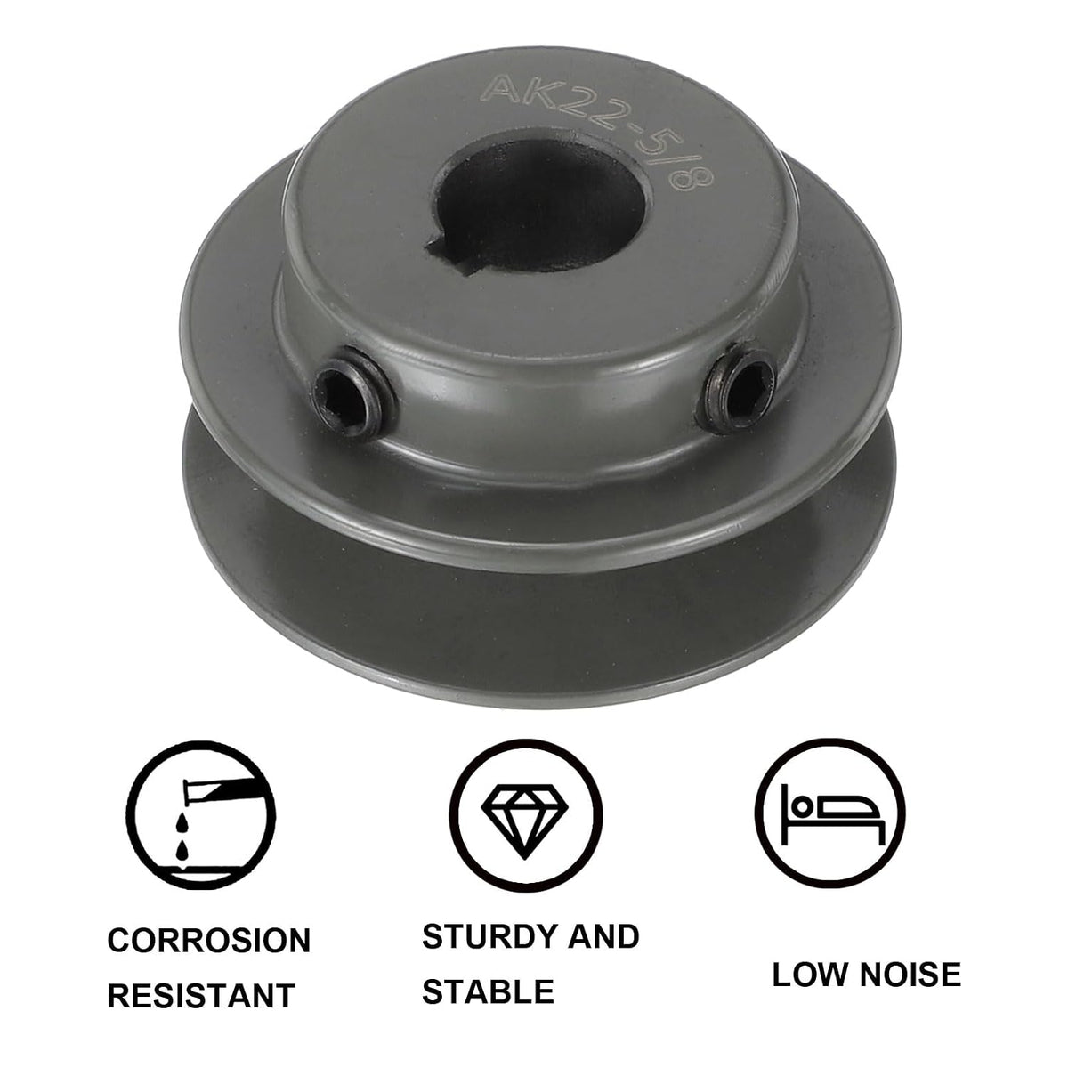uxcell AK22-5/8 V-Belt Sheave 5/8" Bore, 2.2" OD, Single Groove Web Sheave