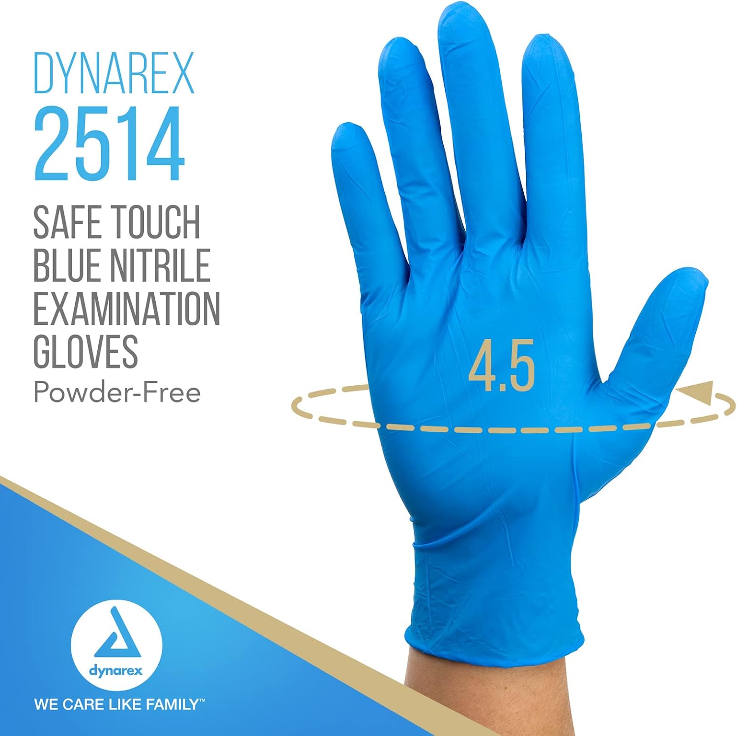 Safe-Touch Disposable Nitrile Exam Gloves, Powder-Free, Latex-Free, Touchscreen Friendly, Blue, Extra-Large, 1 Case
