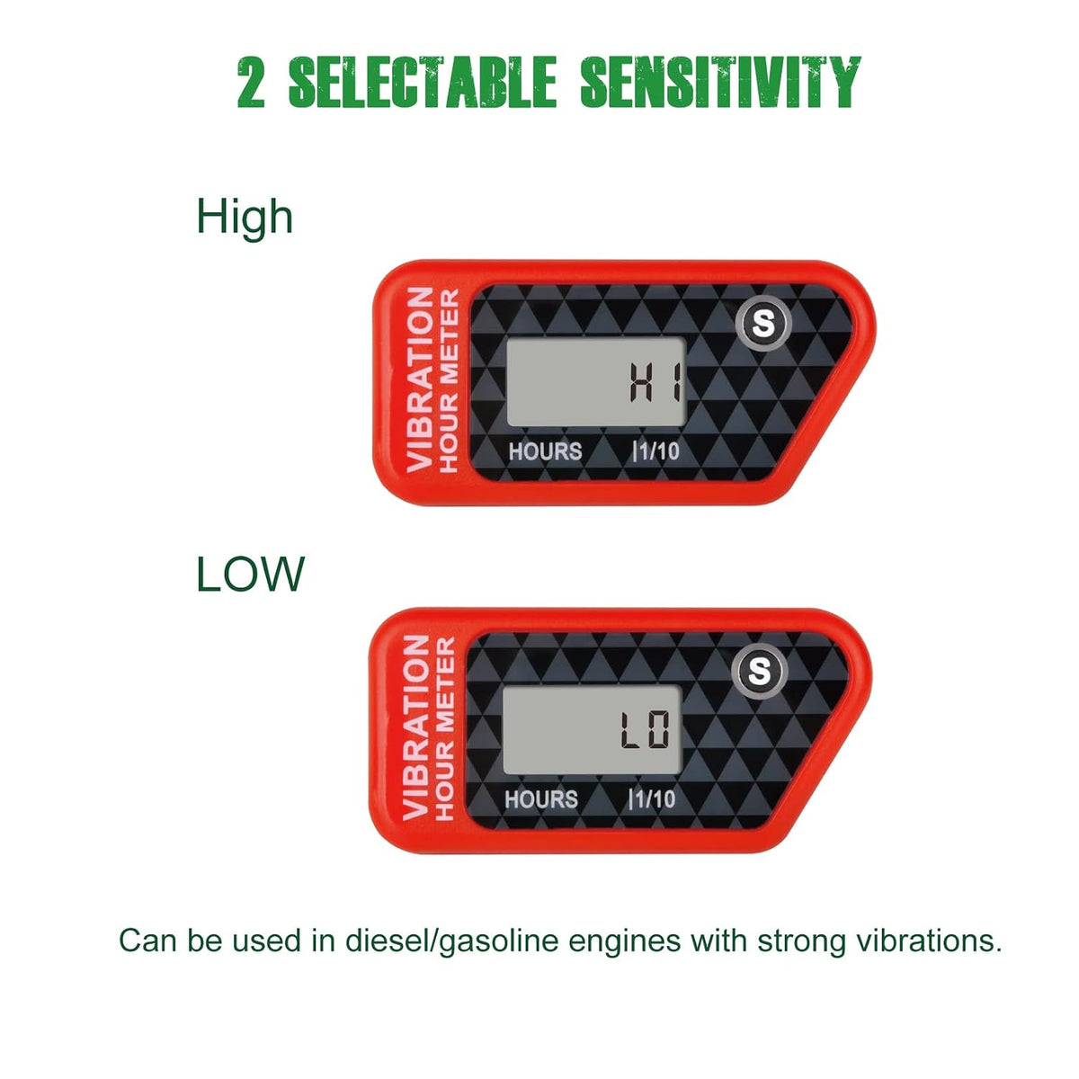 YOOREAL Vibration Hour Meter,Maintenance Hours Waterproof IP68