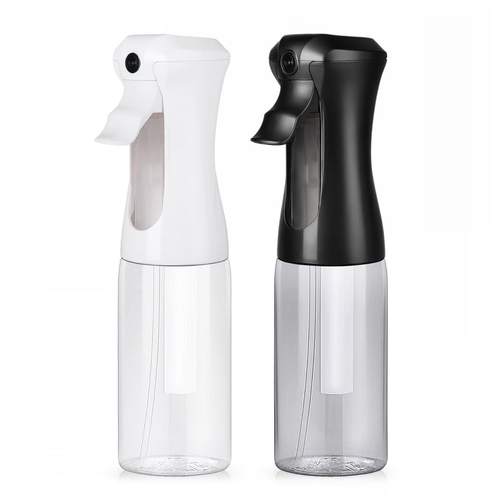 200ml Continuous Mist Spray Bottle, 2-pack (Black/White)