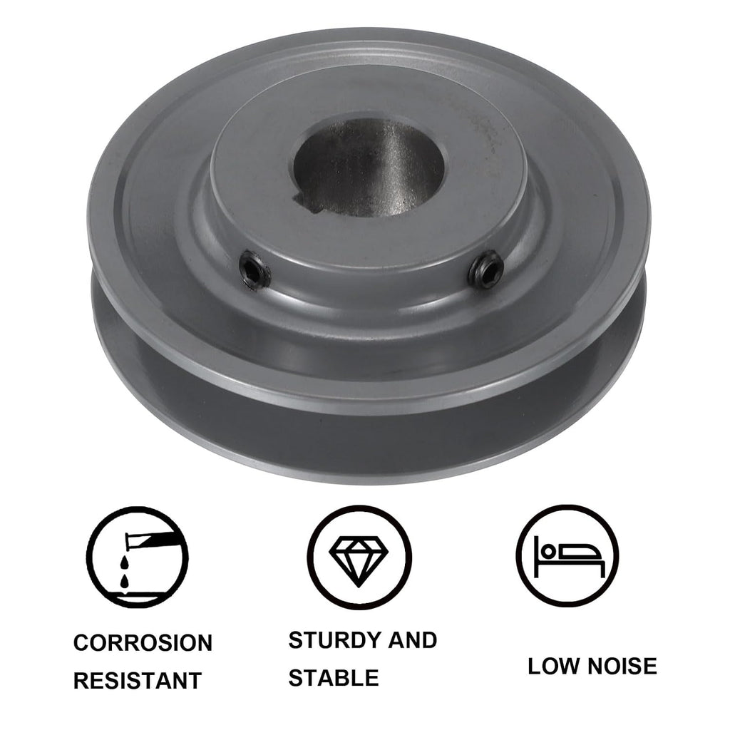 uxcell BK45-1 1/8 V-Belt Sheave 1 1/8"Bore 4.25"OD Single Groove Web Sheave