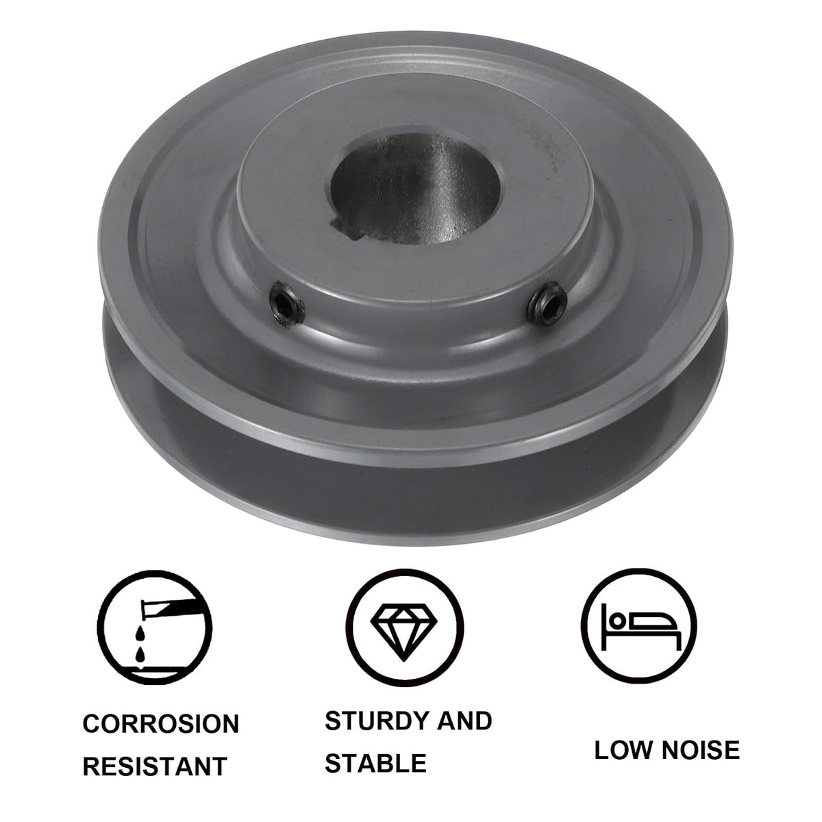 uxcell BK45-1 1/8 V-Belt Sheave 1 1/8"Bore 4.25"OD Single Groove Web Sheave
