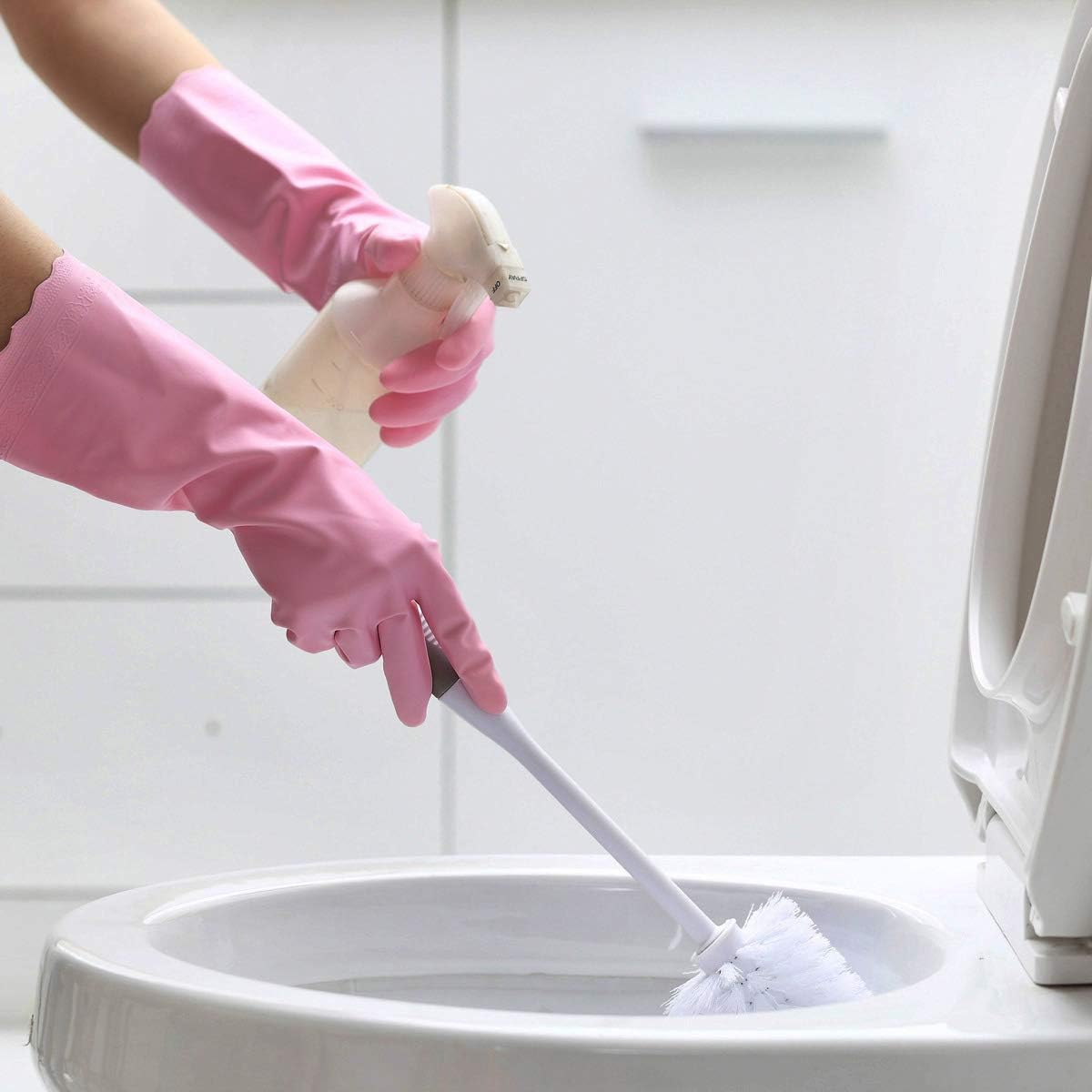Household Cleaning Gloves - 2 Pairs Reusable Kitchen Dishwashing Gloves with Latex Free, Cotton lining, Waterproof