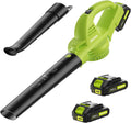Leaf Blower Cordless with 2 Battery and Charger, 130MPH 180CFM High Speed Leaf Blower with 2 Tubes, 20V Electric Leaf