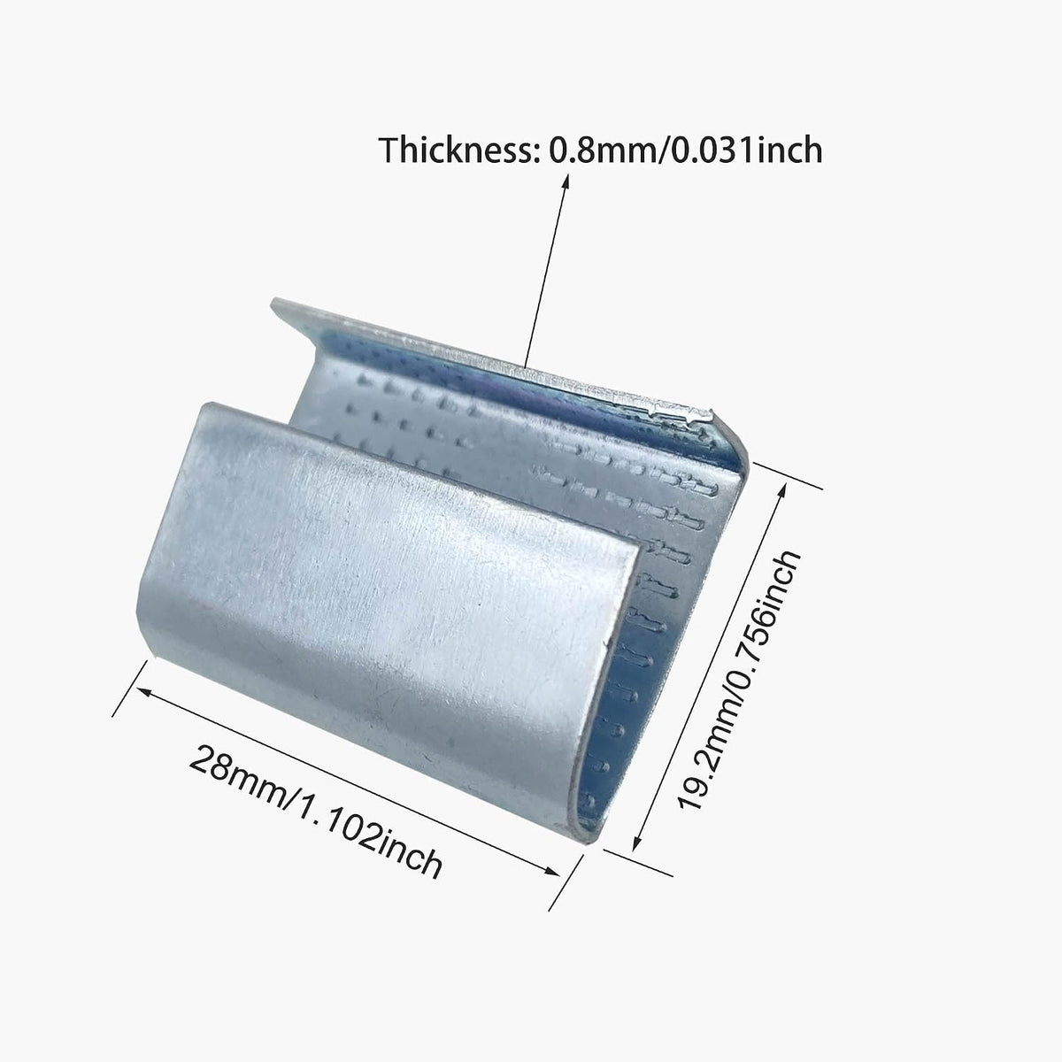Packaging Strapping Open Serrated Seals for 3/4" Strap Width Polyester (PET) Strapping, Banding Strapping Clips