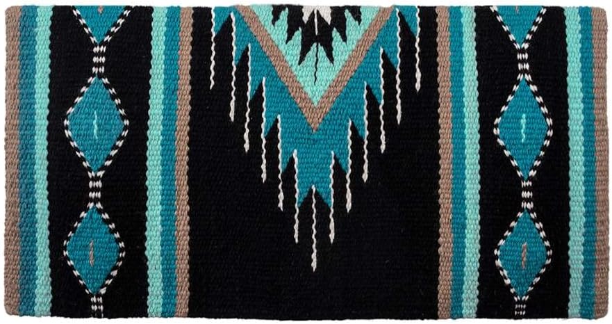 Del Rio Saddle Blanket Turquoise/Black 36X34