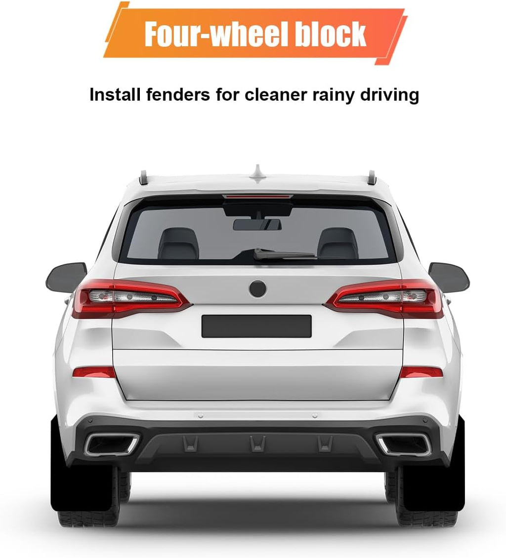 4PCS Universal Car Mud Flaps, Bendable Splash Guards with Fastener Rivet Clips, Flexible Truck Front & Rear Mudguard