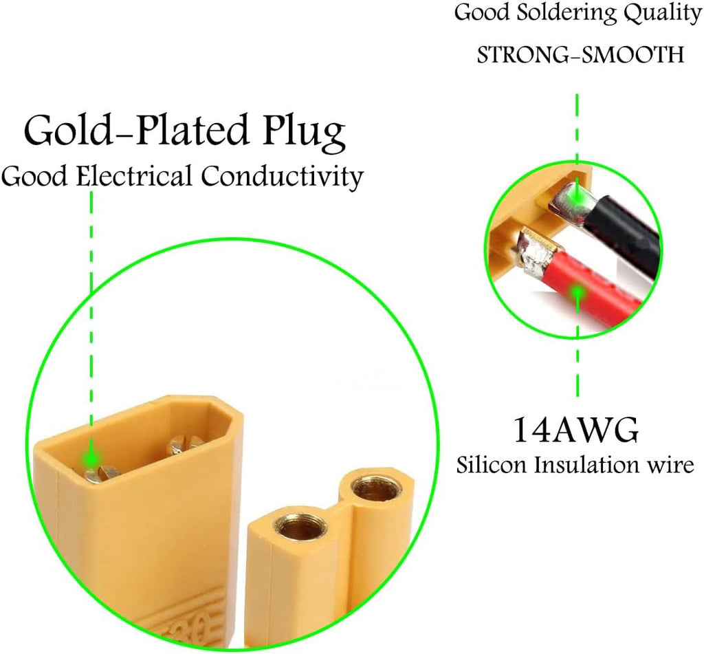 3 Pairs XT30 Pigtail,XT30 Wire XT30 Plug Male and Female Connector
