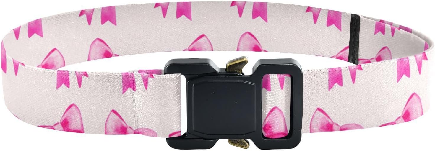 Bow Tie Adjustable Kids Elastic Belts, Girls Boys Stretch Waist Belt with Aluminum Alloy Buckle