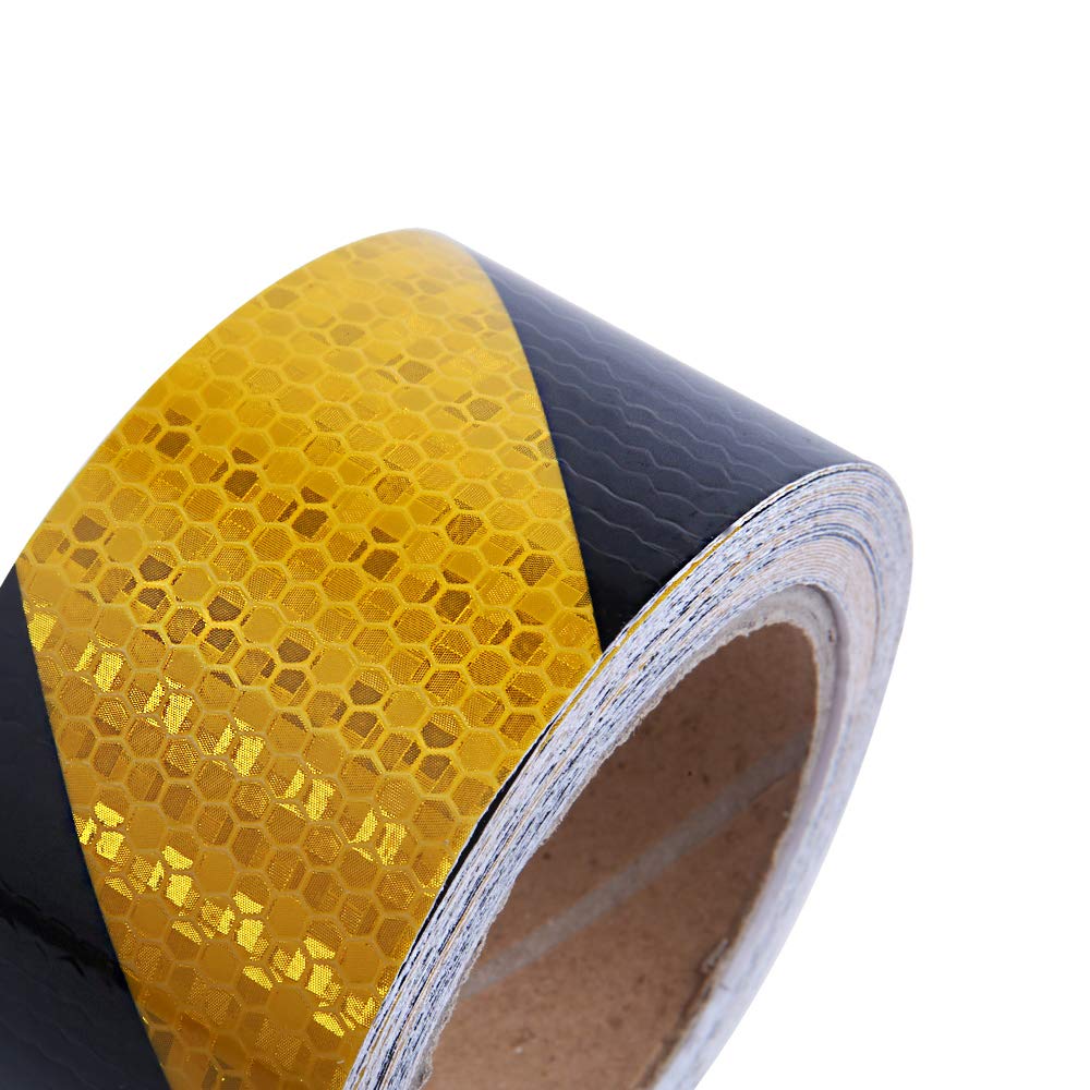 Reflective Tape, 2inch x 30ft, Reflective Safety Tape, Yellow Black