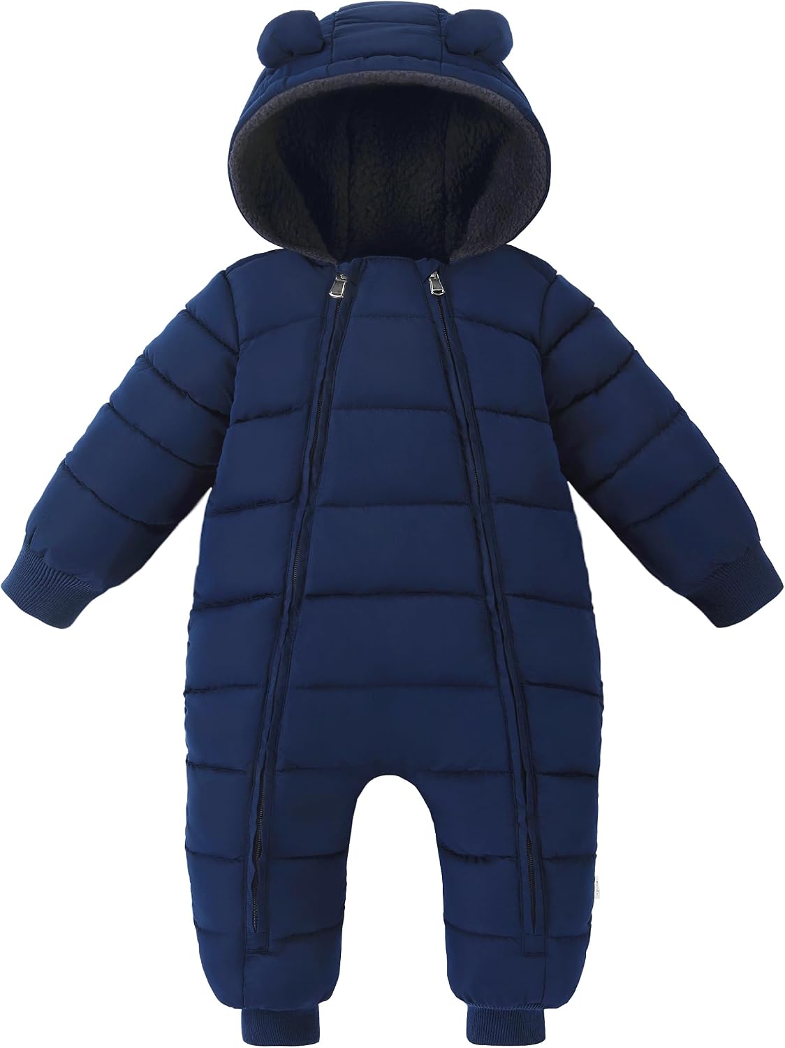 Baby Snowsuit Toddler Girl Clothes Cute Hooded Double Zipper Boys Winter Coat Unisex Romper for Infant