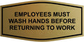 Fancy Employees Must Wash Hands Before Returning to Work Sign (Brushed Gold) - Small