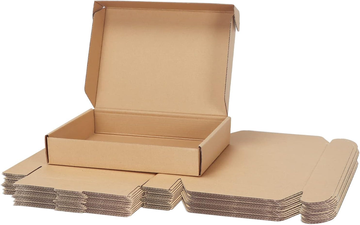25 Pack 11x8x2 inch Cardboard Shipping Boxes, Brown Mailing Box