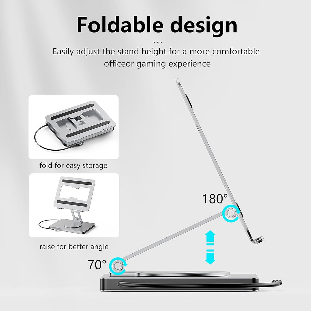 10 in 1 Laptop Docking Station Stand for MacBook Pro/Air/Surface/Dell/HP/Lenovo, Mac Type-C Hub with 4K HDMI, USB