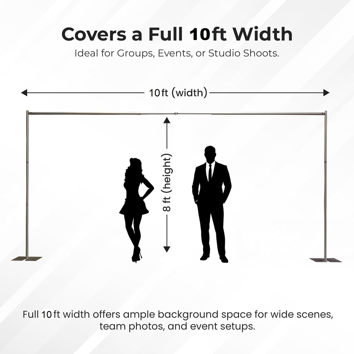 Premier Portable Pipe and Drape Backdrop Kit 8ft x 10ft (Black)