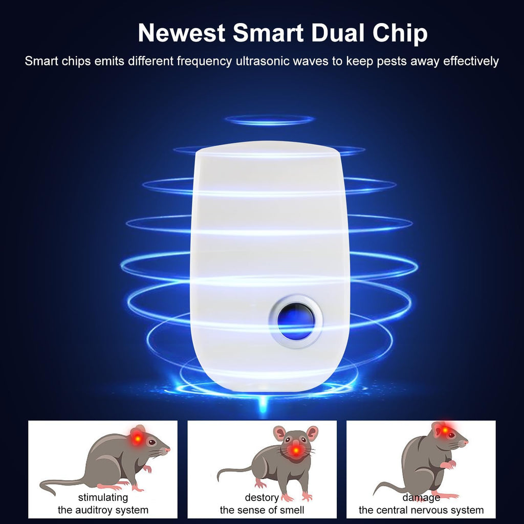 2026 Upgraded Ultrasonic Repeller, Pest Control Mouse Repellent for Roach, Rodent, Mice, Spider, Bugs, Mosquito