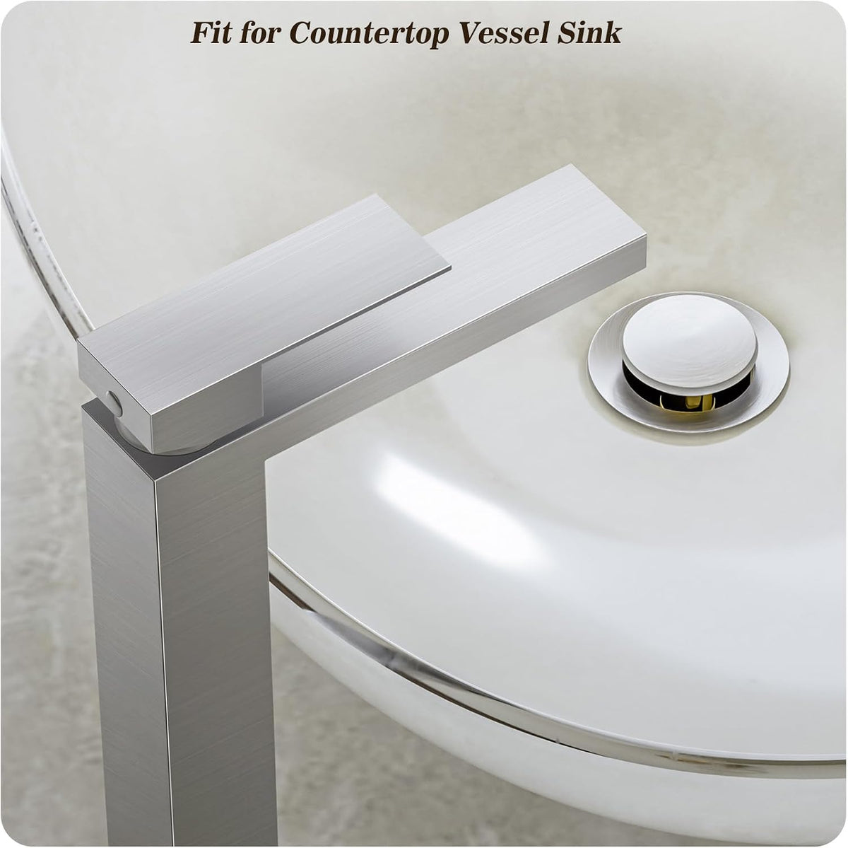 Brushed Nickel Tall Bathroom Faucet for Vessel Sink Single Hole Single Handle Vessel Sink Faucet Vanity Bathroom