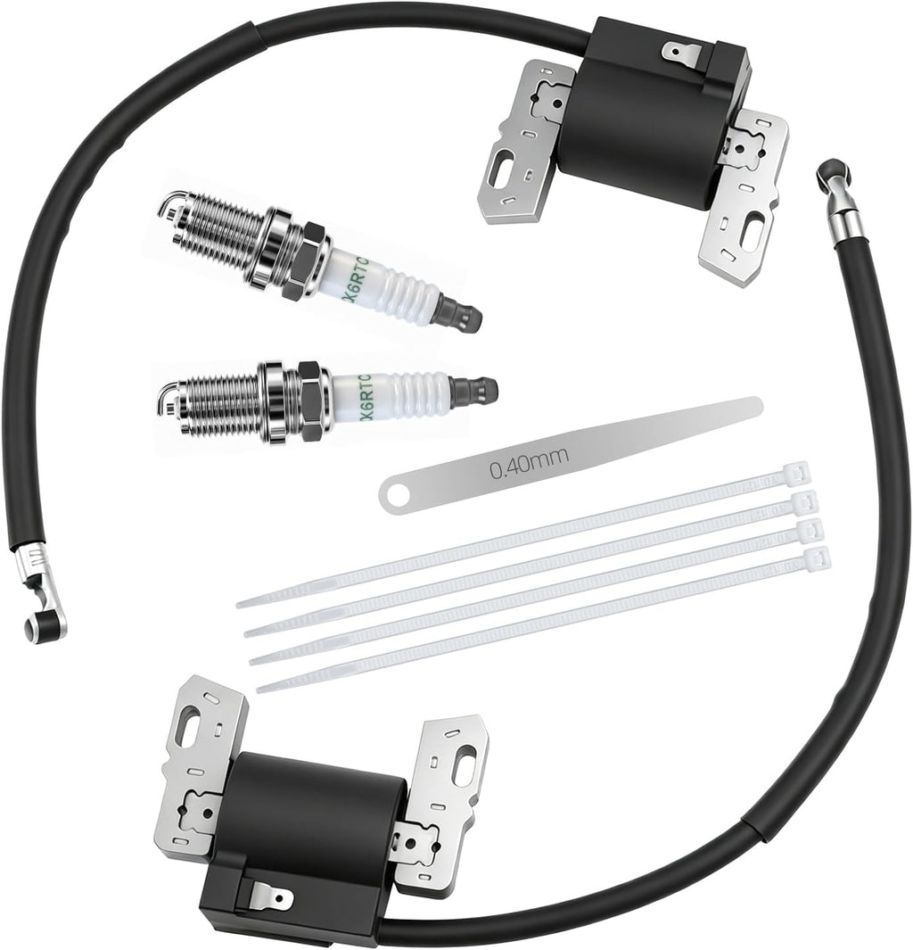592846 Ignition Coil and Spark Plug Kit for Briggs and Stratton 401000 405000 407000 18HP-22HP V-Twin Engine