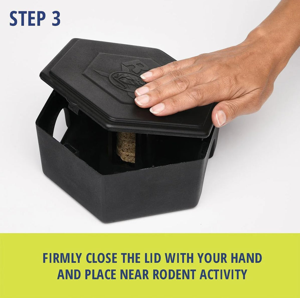 Rodent Bait Station for Mice & Rats – Indoor & Outdoor Use | Small Plastic Bait Box | Compact Size | Weatherproof