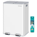 Trash Can, 2 x 8 Gallon (2 x 30 L) Dual-Compartment, Soft-Close