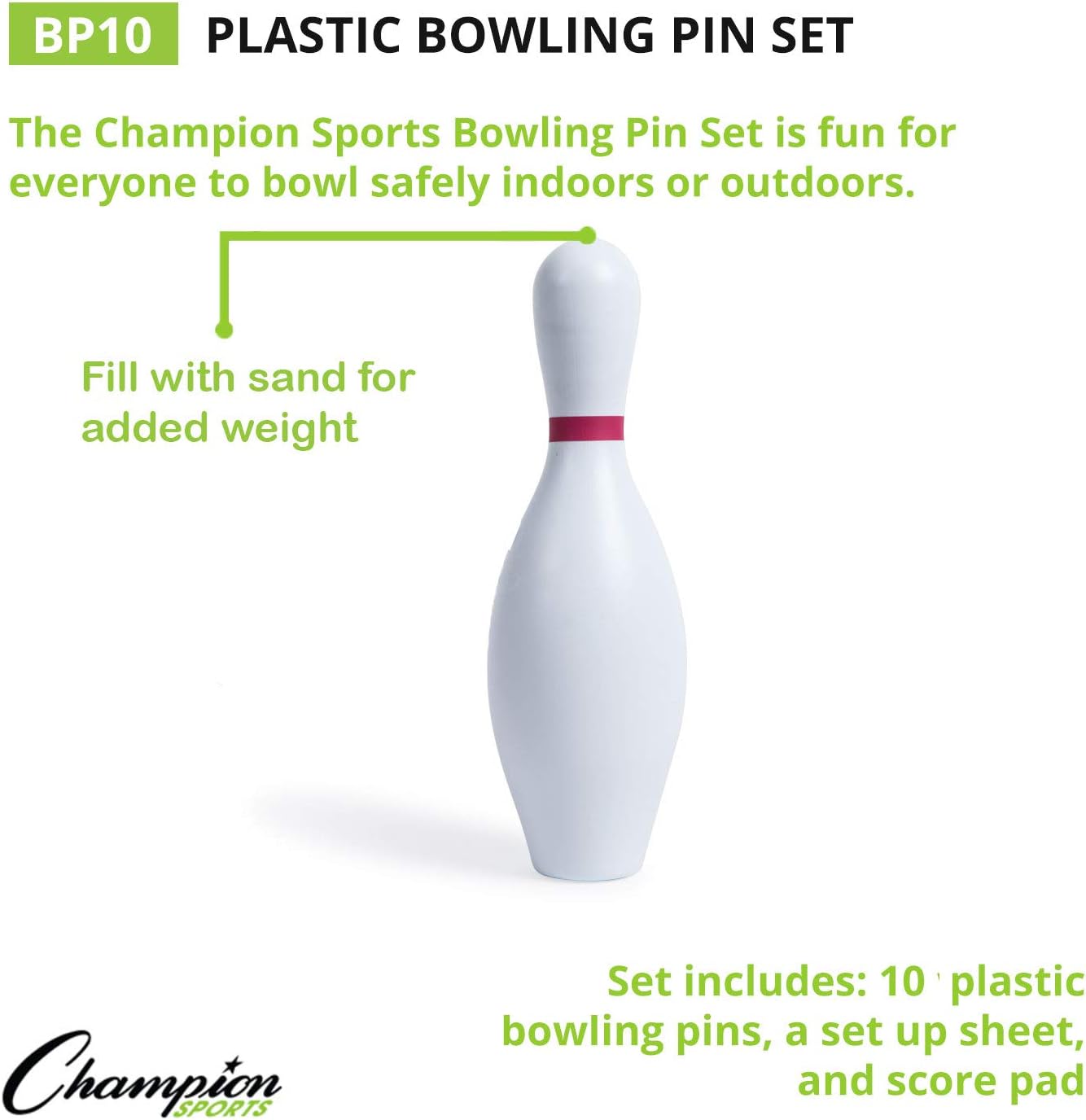 Weighted Plastic Bowling Pin Set