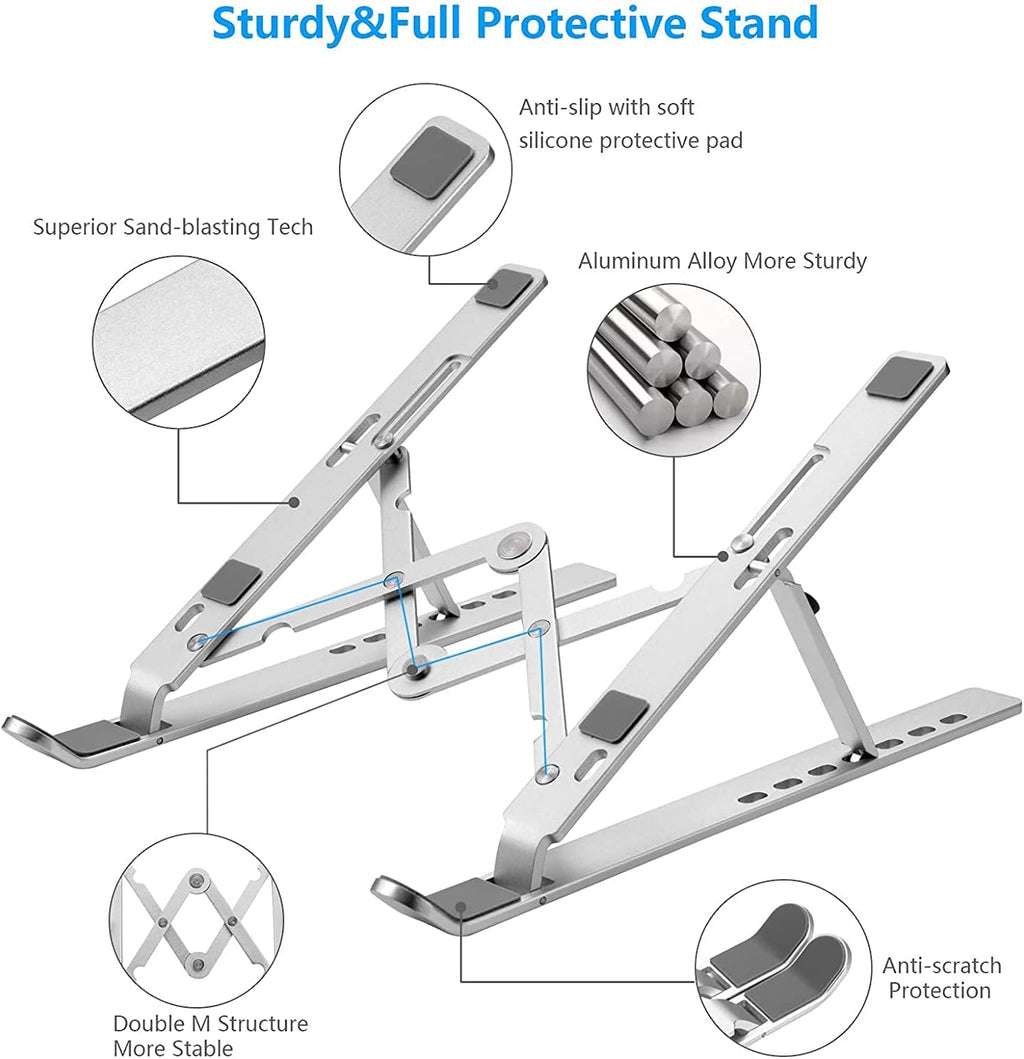 Laptop Stand for Desk, Ergonomic Adjustable Aluminum Foldable Portable Computer Stand, Lecterns & Podiums, Fits