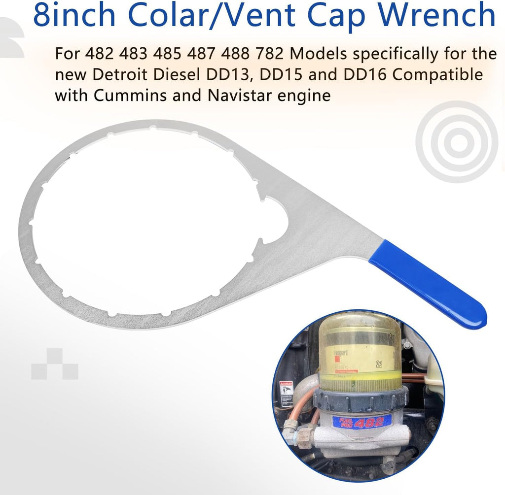 6 & 8 Inch Colar/Vent Cap Fuel Filter Wrench for 380134 382 & 482 483 782 | Removal Tools for Davco Fuel Water