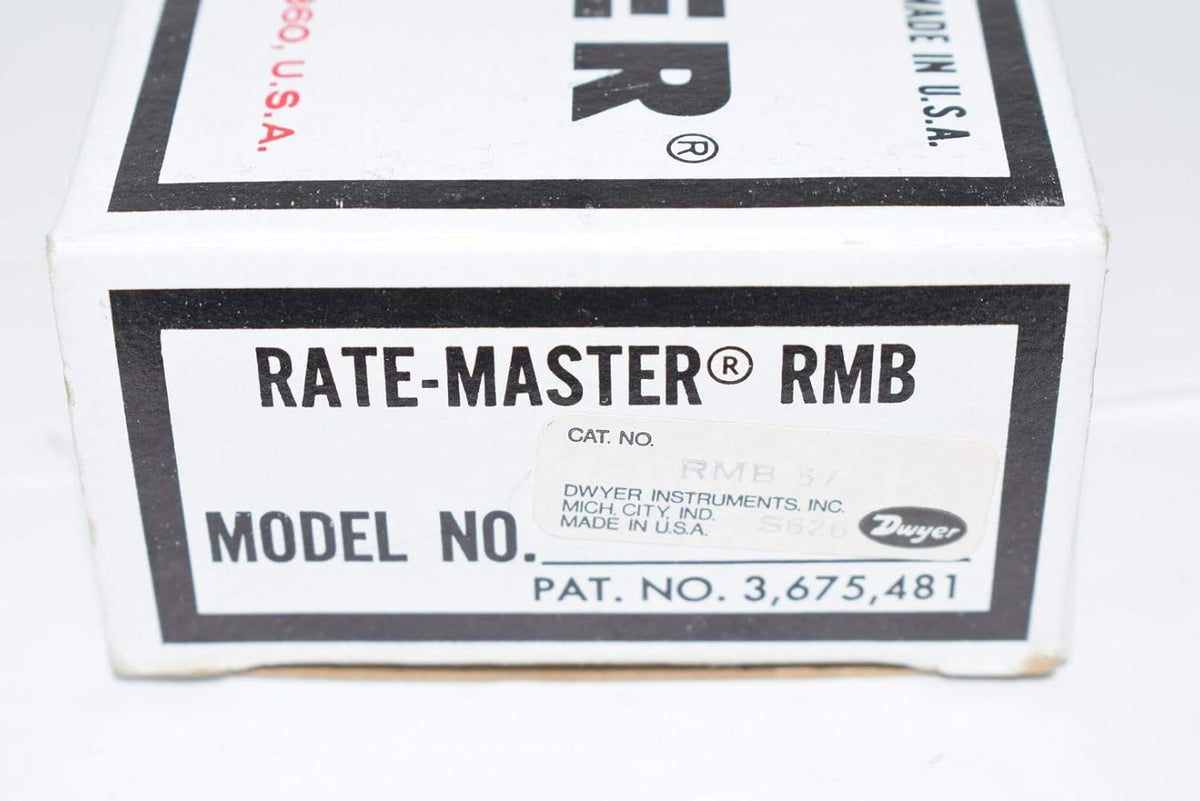 Dwyer Rate-Master Flowmeter, RMB-57, 3% Acc, 60-600 SCFH air, PC Body