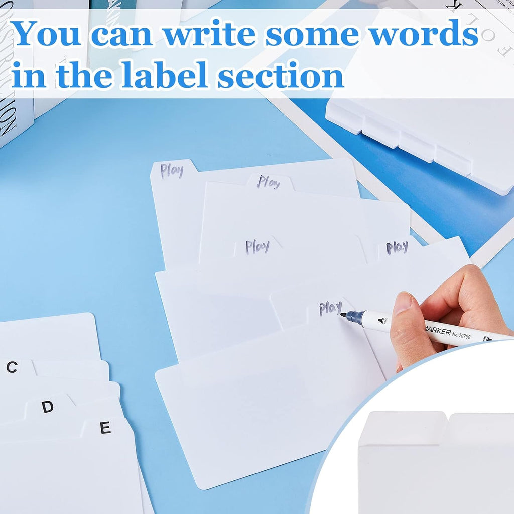 50 Pcs Index Card Dividers 3 x 5 Inch Index Card Dividers with Cards Guides with 2 Pcs A-Z Alphabet Number Stickers