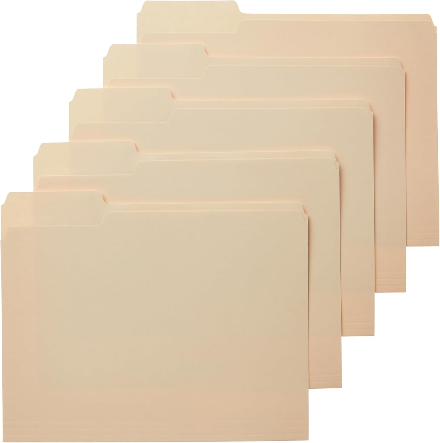 Sturdy File Folders with Reinforced Tabs for Filing and Organization, 1/3-Cut Tab, Assorted Positions, Letter Size