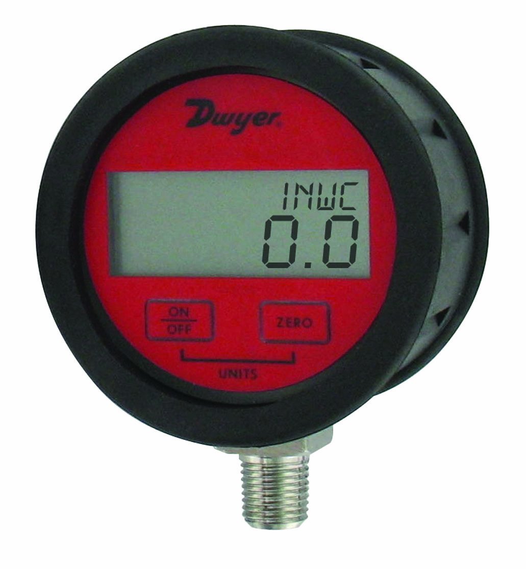 Dwyer DPGAB Series Digital Pressure Gauge with Boot, Dry Air, Range 0 to 500 psig