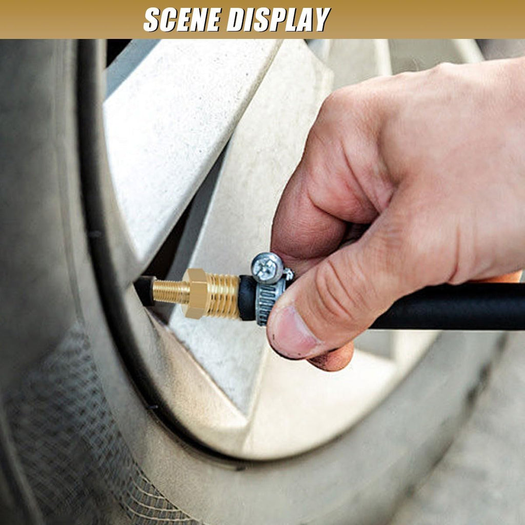 Brass Air Inflator Adapter, Tire Inflator Connector with Valve Stem