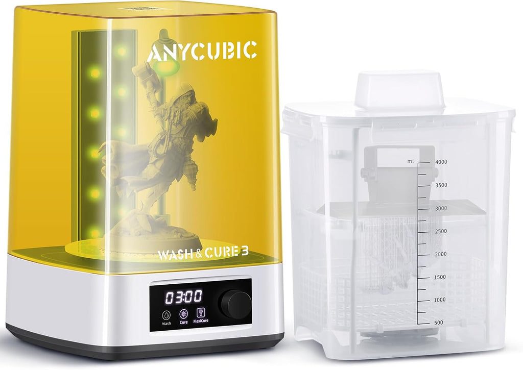 Wash and Cure Machine 3.0 with Twistable Gooseneck Light | 2 in 1 UV Washing and Curing Station for ANYCUBIC Photon