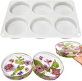 6-Cavity Deep Round Coaster Molds, 4 Inches Coaster Silicone Molds for Epoxy Resin, Coaster Resin Molds for Flower