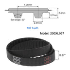 uxcell 2pcs 200XL 037 Timing Belt 100 Teeth Rubber Geared Cogged Belt, 0.37" Width, 0.20" Pitch Mechanical Replacement Belts