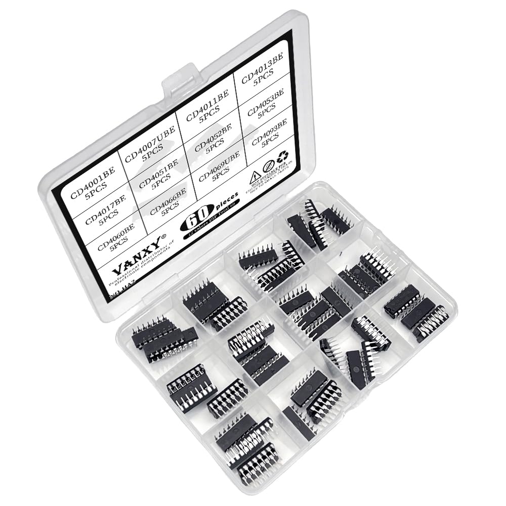 60Pcs CD4001BE CD4011BE CD4013BE CD4017BE CD4051BE CD4052BE CMOS IC kit