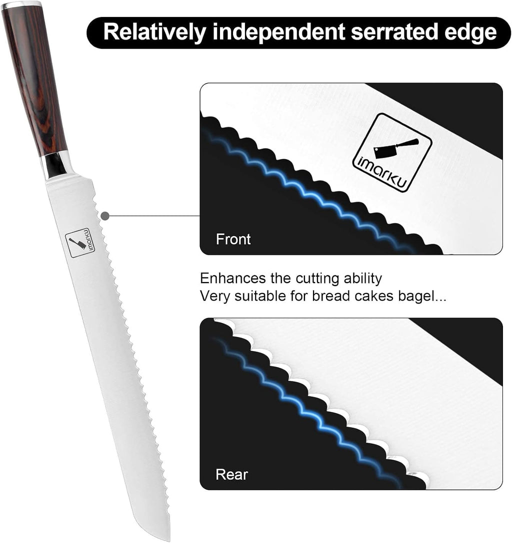 Bread Knife,10 In German Professional Homemade Bread Slicing Knife
