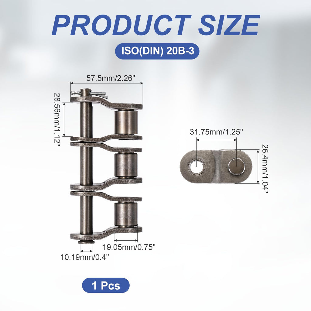 DTGN ISO(DIN) 20B-3 Roller Chain Offset Half Link 31.75mm Pitch