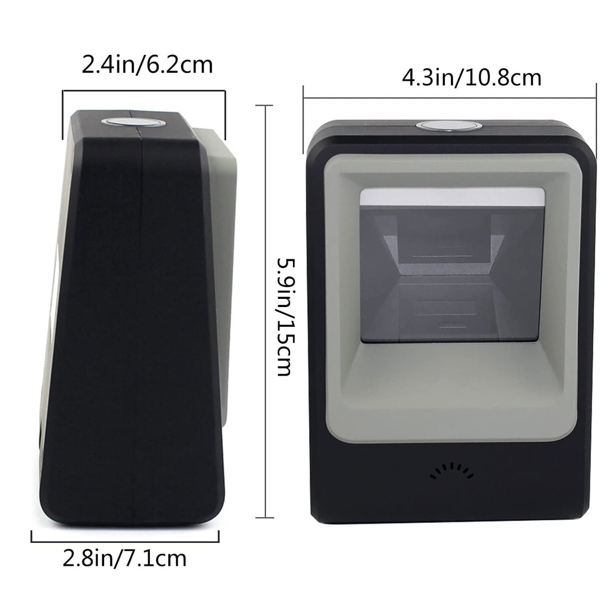 Handsfree 2D 1D Barcode Scanner, QR Omnidirectional Desktop Bar Code Reader Scanner, Capture Barcodes from Mobile