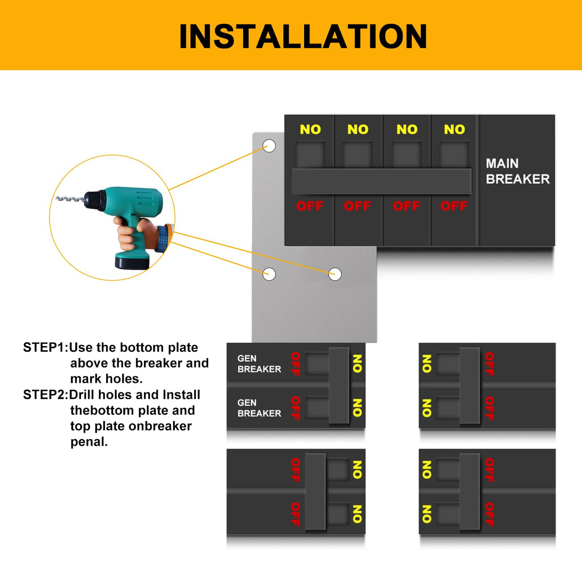 QYZZRS Generator Interlock Kit Compatible with GE General Electeric