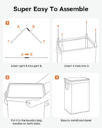90L Laundry Hamper with Lid, Large Collapsible Laundry Basket