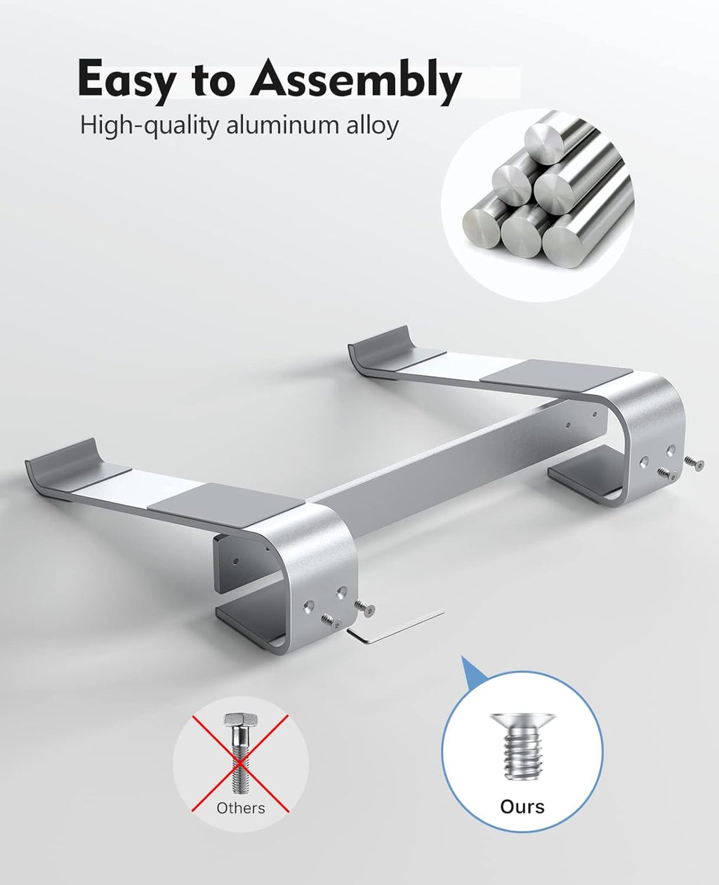 Laptop Stand for Desk,Aluminum Computer Stand for Cooling,Sturdy Stable Ergonomic Laptop Riser Compatible with